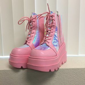PRE LOVED - Pink Poison Platform Boots PNK/9 - SH241